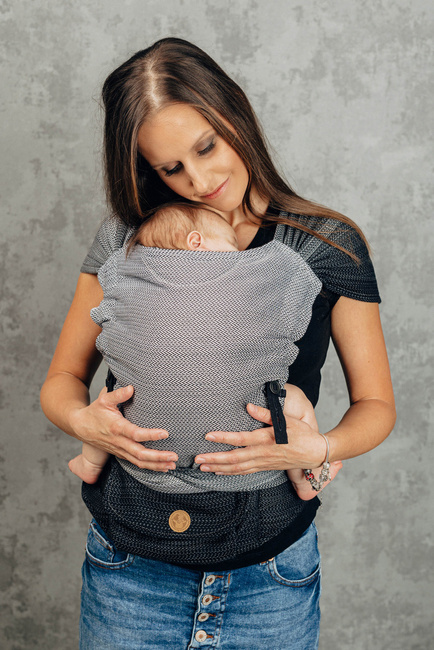 LennyHybrid Half Buckle Carrier - Ombre Grey Herringbone