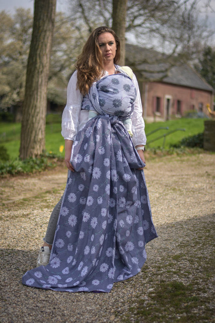 Chusta tkana Yaro Slings - Chamomile Trinity Purple Pine Tencel Confetti