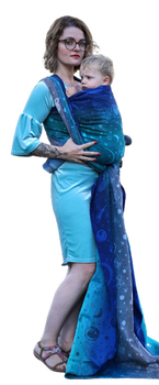 Chusta tkana Yaro Slings - Cosmos Aqua Grad Black