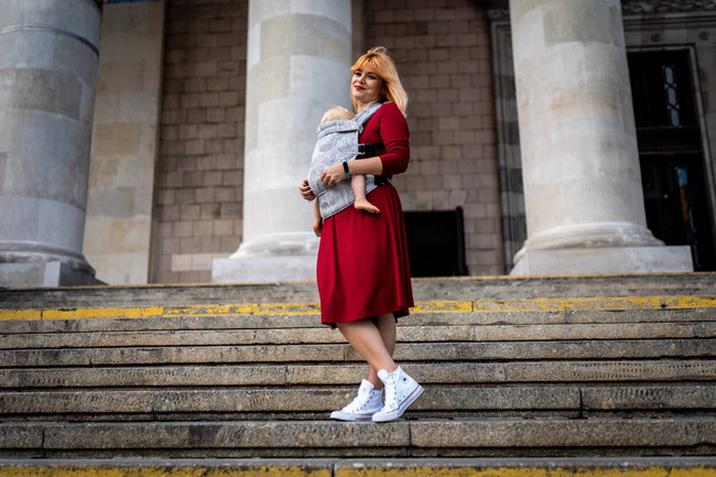 Nosidło regulowane Qusy -Sand Stories Goose Tencel