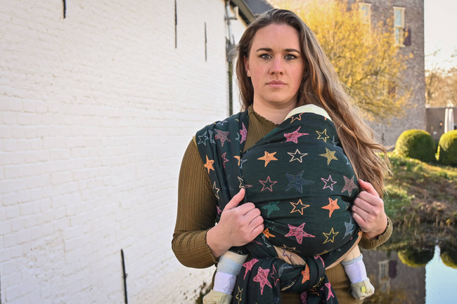 Chusta kółkowa Yaro Slings - Stellar Spongy Black Multicolor Glossy