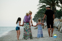 Chusta tkana Little Frog Bambusowy Ametyst