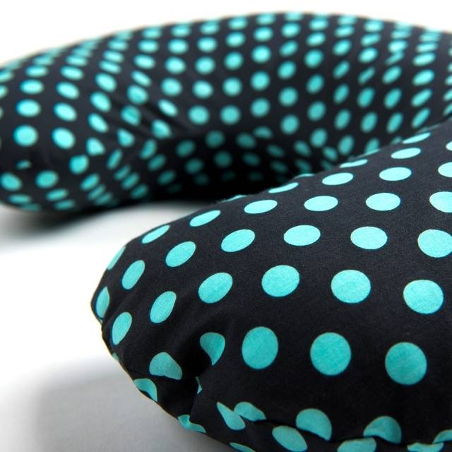 Breastfeeding pillow Zaffiro - Luli Turquoise and grey spots