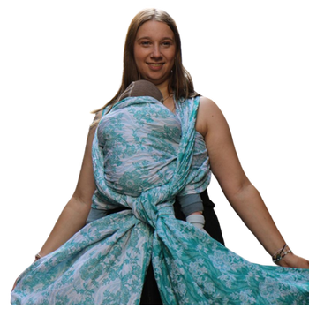 Woven Wrap Yaro Slings - Anemone Trinity Emerald Linen Seacell