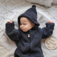 Zaffiro - Woolen Romper Suit - Wool Lamb Graphite