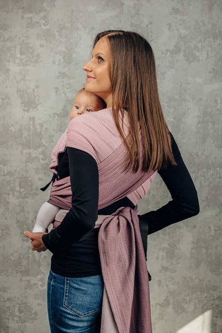 LennyHybrid Half Buckle Carrier - Ombre Pink Herringbone