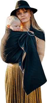 LennyLamb Ring Sling - Peacock's Tail Pitch Black