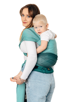 LennyHybrid Half Buckle Carrier - Ombre Green Herringbone