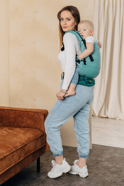 LennyLamb Baby carrier: LennyUpGrade: Litte Herringbone Ombre Green