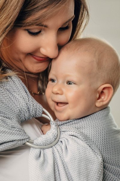 Basic Line LennyLamb Ring Sling - Little Herringbone Grey