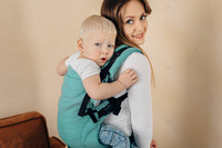 LennyLamb Baby carrier: LennyUpGrade: Litte Herringbone Ombre Green