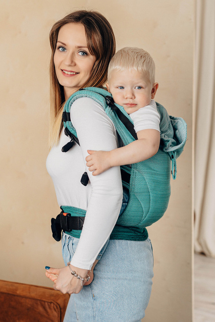 Baby carrier LennyLamb - Little Herringbone Ombre Green