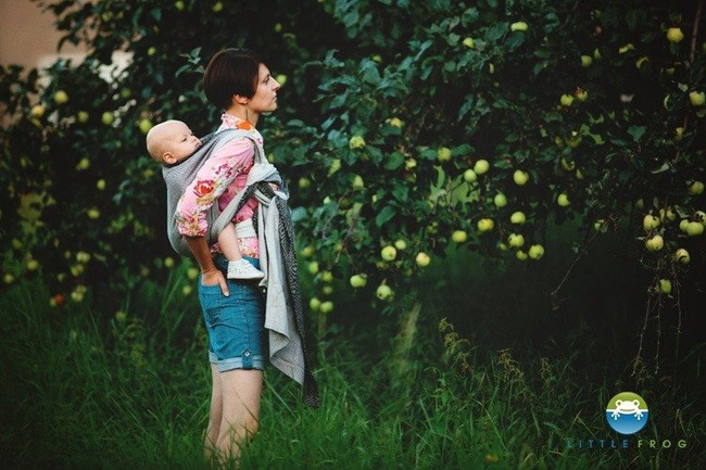 Chusta tkana Little Frog Linen Monochrome Cube