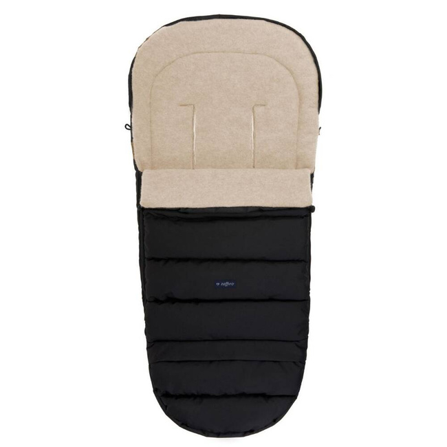 Baby carriage footmuff iGrow 4.0 Beige Wool premium + Black 