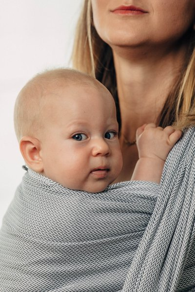 Chusta tkana  LennyLamb - Mała Jodełka Szara