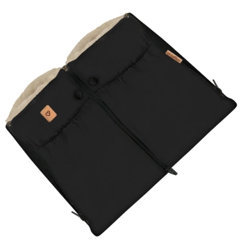 Zaffiro - Mufka/rękawiczki do wózka ocieplana wełną Nordico - Black