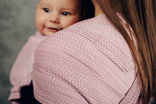 LennyHybrid Half Buckle Carrier - Ombre Pink Herringbone