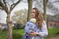 Chusta tkana Yaro Slings - Chamomile Trinity Purple Pine Tencel Confetti