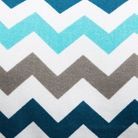 Breastfeeding pillow Zaffiro - Turquoise and brown zigzag