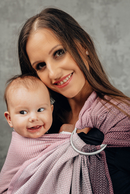 LennyLamb Ring Sling - Little Herringbone Ombre Pink