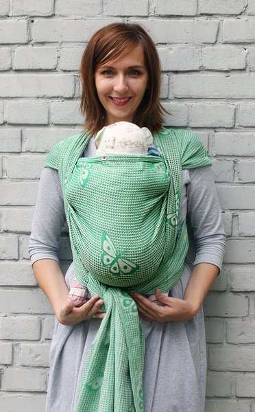 Woven wrap Sensimso Slings - Happy Butterfly Light Jadeide