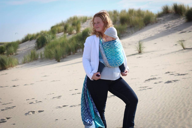 Woven wrap Yaro Slings - La Vita Aqua Grad Natural Kapok