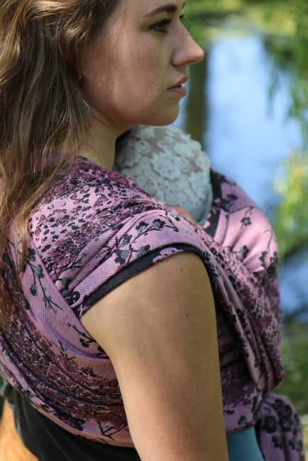 Woven Wrap Yaro Slings - Flowersnake Duo Black Rose Seacell