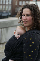 Chusta kółkowa Yaro Slings - Ava Duo Black Wool Silk Glam