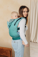 Baby carrier LennyLamb - Little Herringbone Ombre Green