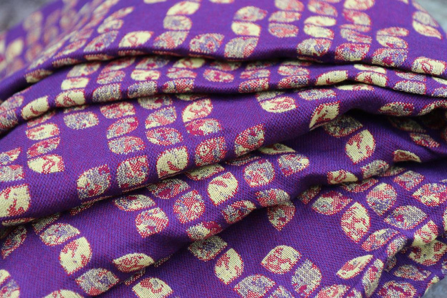 Woven Wrap Yaro Slings - Petals Ultra Yellow Red Violet Wool Linen