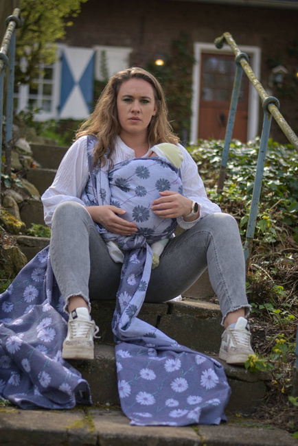 Chusta tkana Yaro Slings - Chamomile Trinity Purple Pine Tencel Confetti