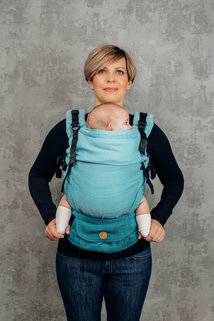 LennyLamb Baby carrier: LennyUpGrade: Litte Herringbone Ombre Green