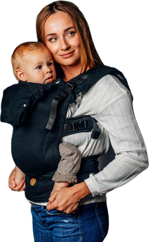 Baby carrier LennyGo Basic Line - Little Herringbone Ebony Black Toddler