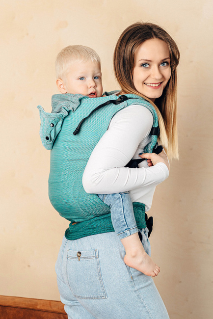 Baby carrier LennyLamb - Little Herringbone Ombre Green