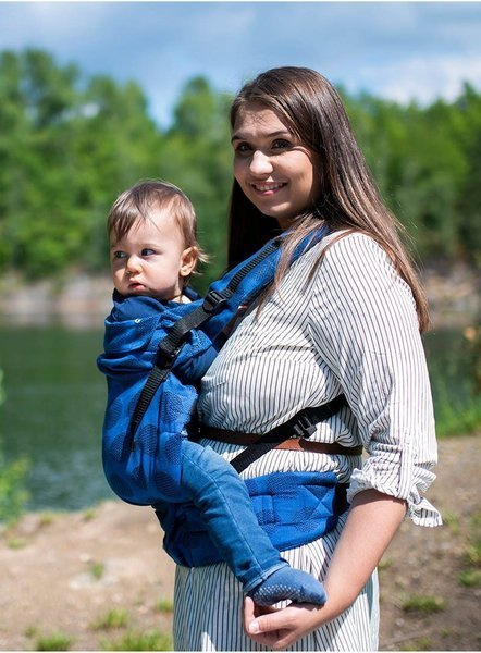 Kinder Hop Multi Grow Carrier: Dots Blue