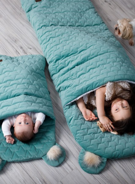 Kinder Hop Dream Catcher Sleeping Bag 6in1 - Leaves Ocean Green 80x45 cm