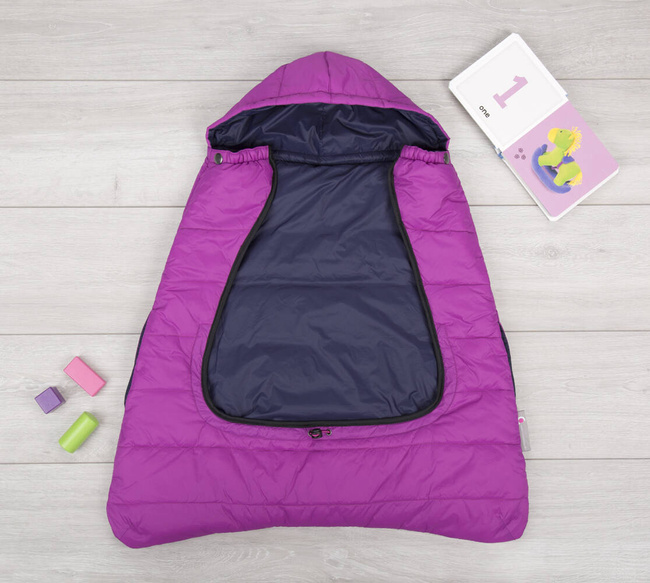 CuddleCo - 2 in 1 baby carrier cape and stroller liner fuchsia/navy blue