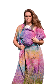 Chusta tkana Yaro Slings - Ava Trinity Sienna Rainbow Linen